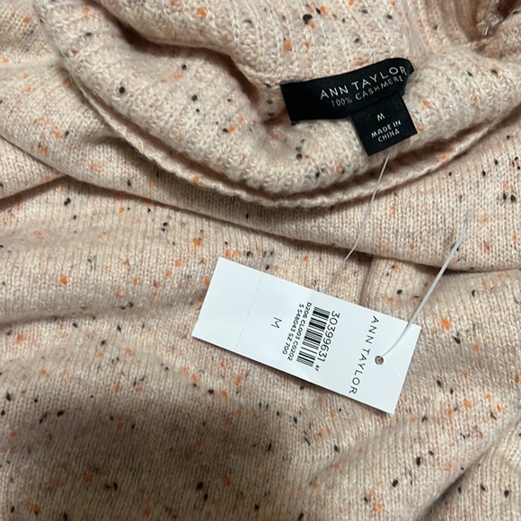 NWT-XS, M-Cashmere Turtleneck Tunic Sweater - Cream Speckle